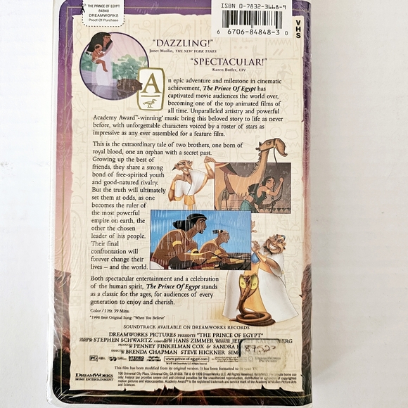 DreamWorks The Prince of Egypt movie VHS tape animated NWT - Picture 6 of 6